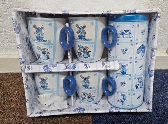 Koffie kopjes en beschuit trommel, Ophalen of Verzenden, Nieuw