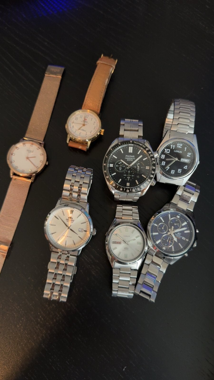 Diverse horlogecollectie: 7 polshorloges, Overige merken, Gebruikt, Staal, Polshorloge