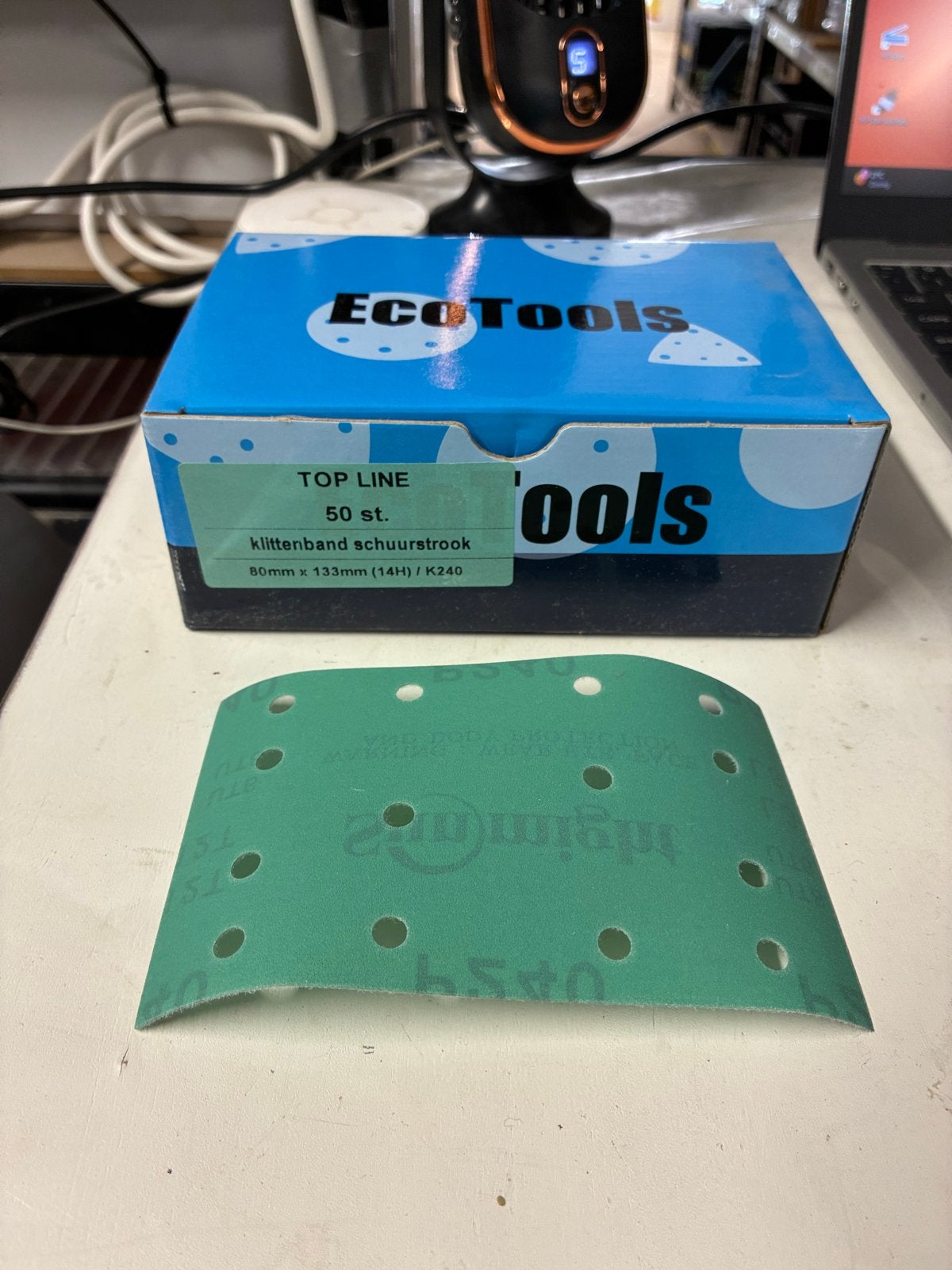 EcoTools Klittenband Schuurstrook 80x133mm (14H) K150/K240, Ophalen, Nieuw, Minder dan 600 watt, Vlakschuurmachine
