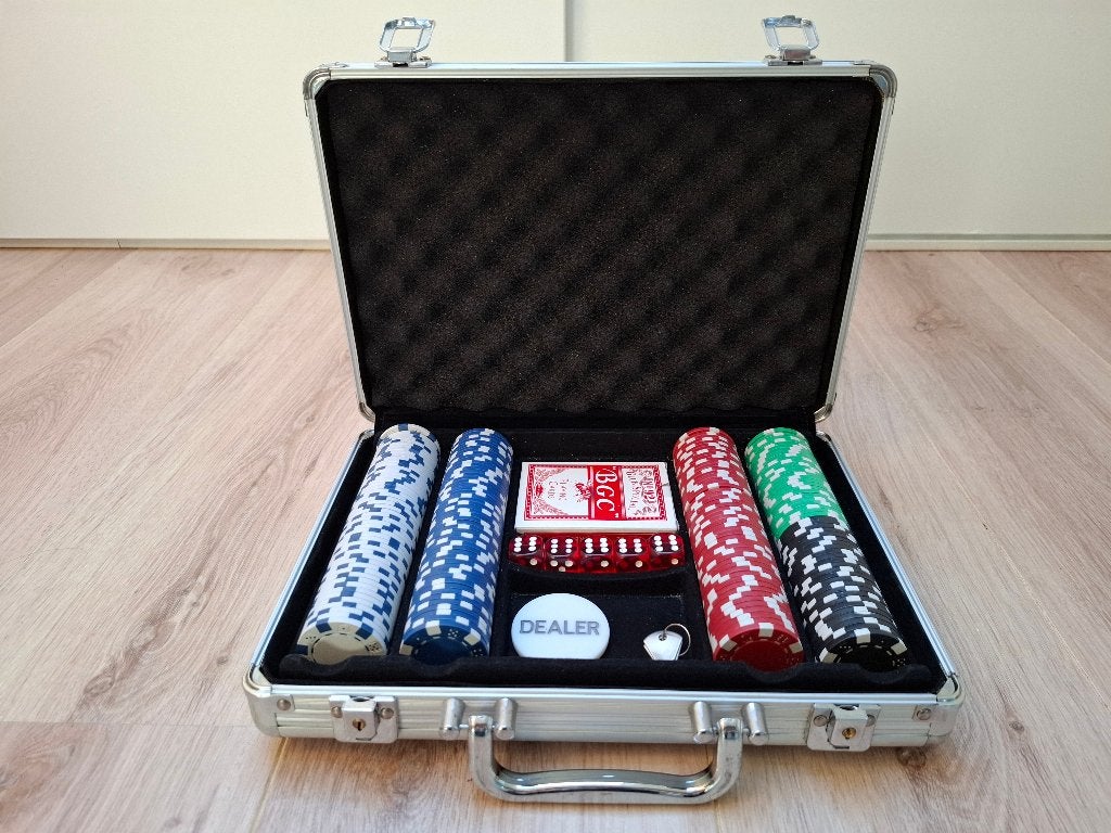 Pokerset koffer aluminium 300 chips, Ophalen of Verzenden, Gebruikt, Buffalo