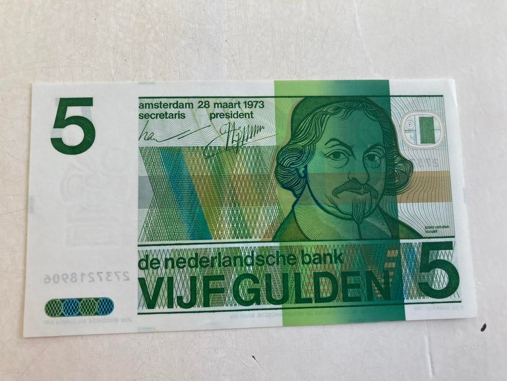 5 Gulden bankbiljet uit het jaar 1973., Ophalen of Verzenden, 5 gulden, Los biljet