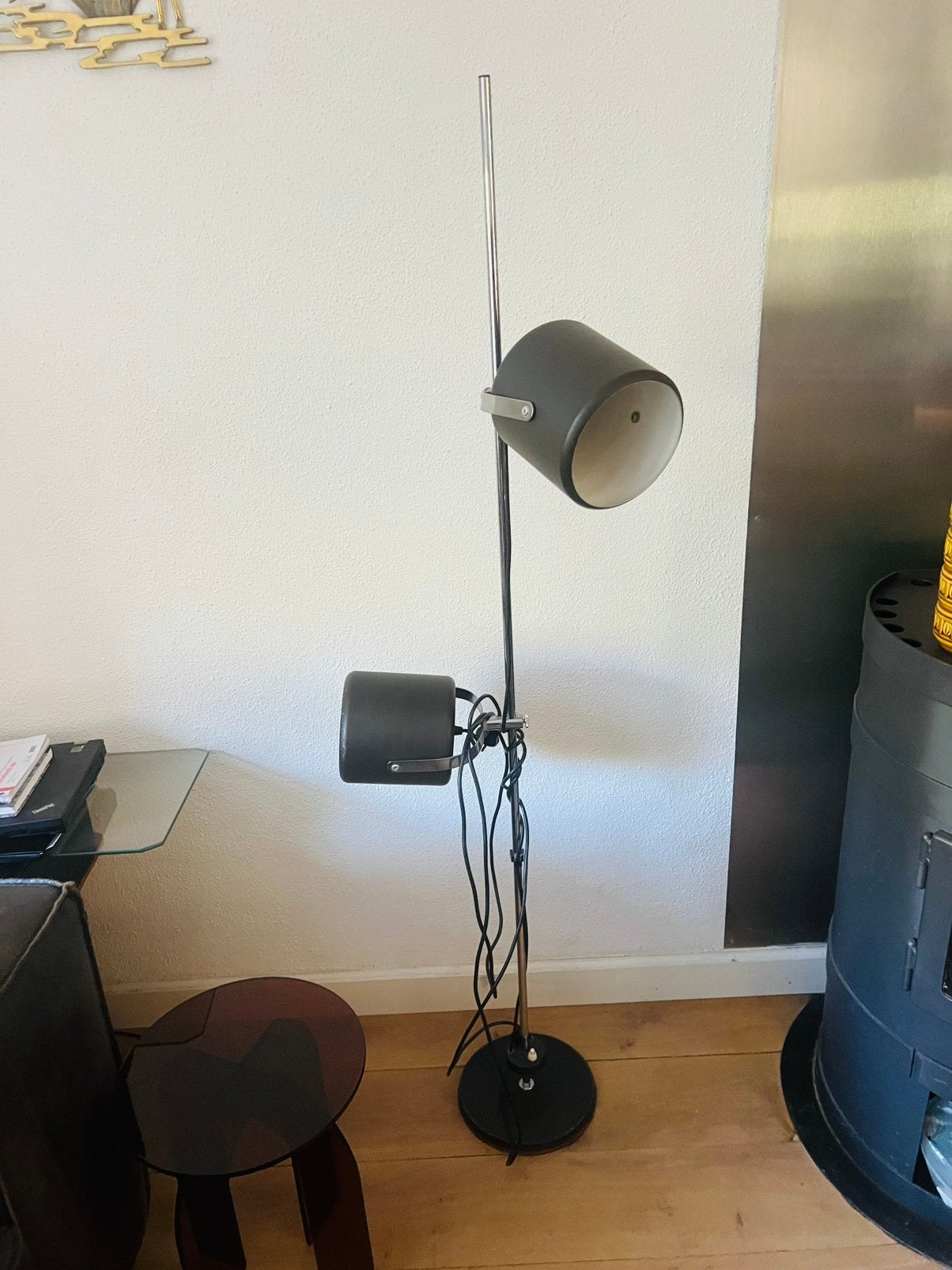 Vintage retro vloerlamp | staande lamp JJM Hoogervorst Anvia, 100 tot 150 cm, Vintage retro midcentury modern sixties, Zo goed als nieuw