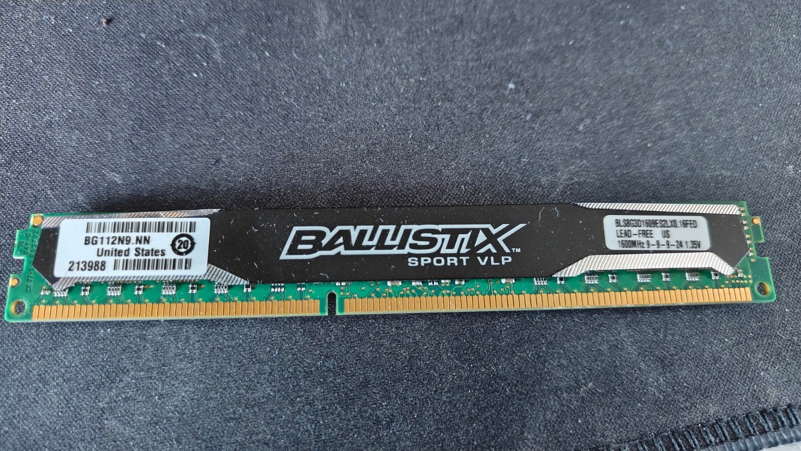 Crucial Ballistix Sport VLP 8GB DDR3 1600MHz memory module, Computers en Software, RAM geheugen, 8 GB, DDR3, Ophalen of Verzenden