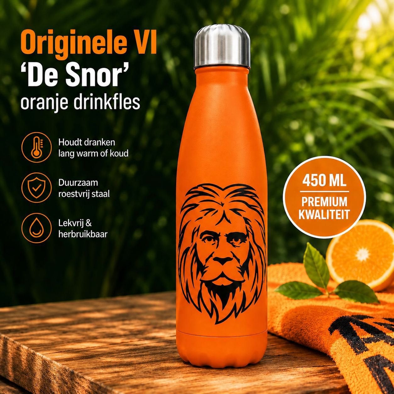 VI de Snor drinkfles - Johan Derksen, Ophalen of Verzenden, Nieuw