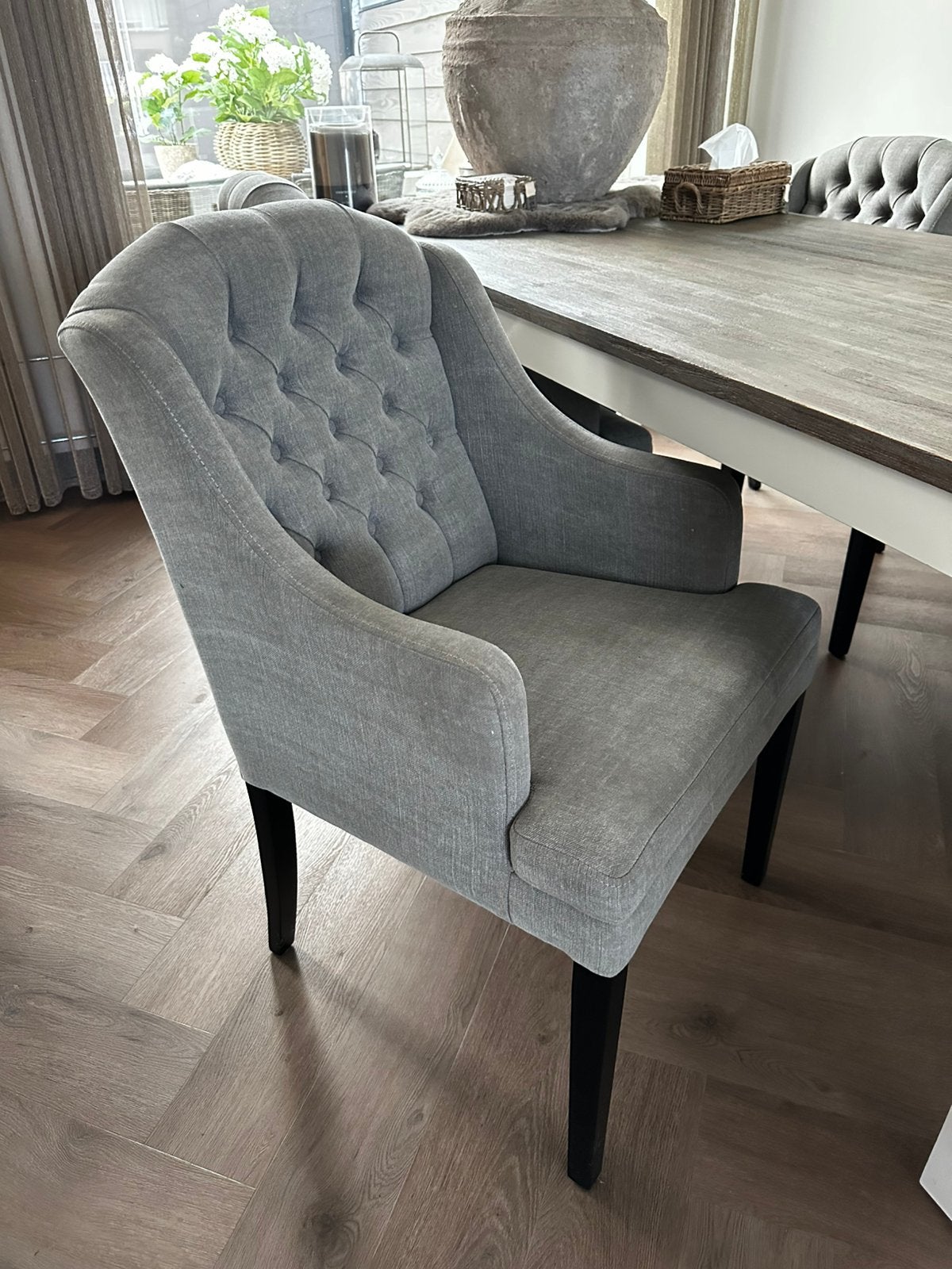 Bocx landelijke eetkamerstoelen, Huis en Inrichting, Stoelen, Ophalen, Zo goed als nieuw, Grijs, Vijf, Zes of meer stoelen