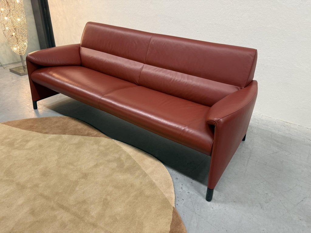 Nieuwstaat Leolux Felizia Bank 3 Zits Rood leer Design 210, Leolux, Info@leolux.nl, Driepersoons, Ophalen of Verzenden