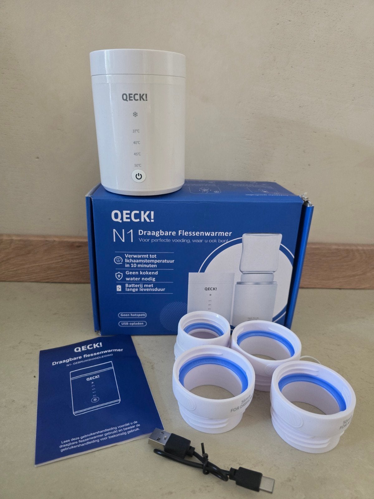 QECK! Draagbare Flessenwarmer - Gebruikt, in goede staat, Gebruikt, Ophalen of Verzenden, Draagbaar, Flessen- of potjesverwarmer