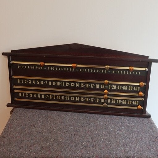 Scorebord hout snooker 4 spelers biljard origineel 86 breed, Ophalen of Verzenden, Gebruikt, Overige typen