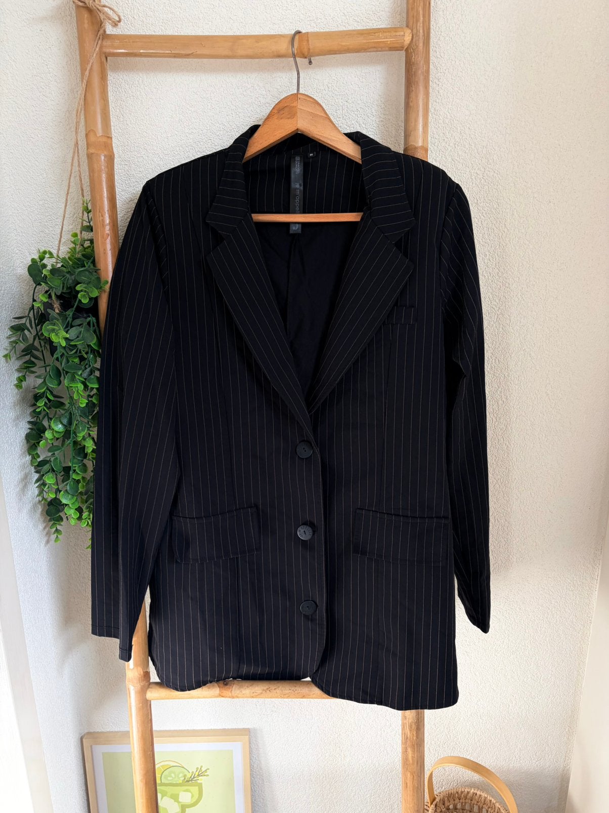 Je M’appelle travelstof blazer maat M, Maat 38/40 (M), Zwart, Ophalen of Verzenden, Zo goed als nieuw