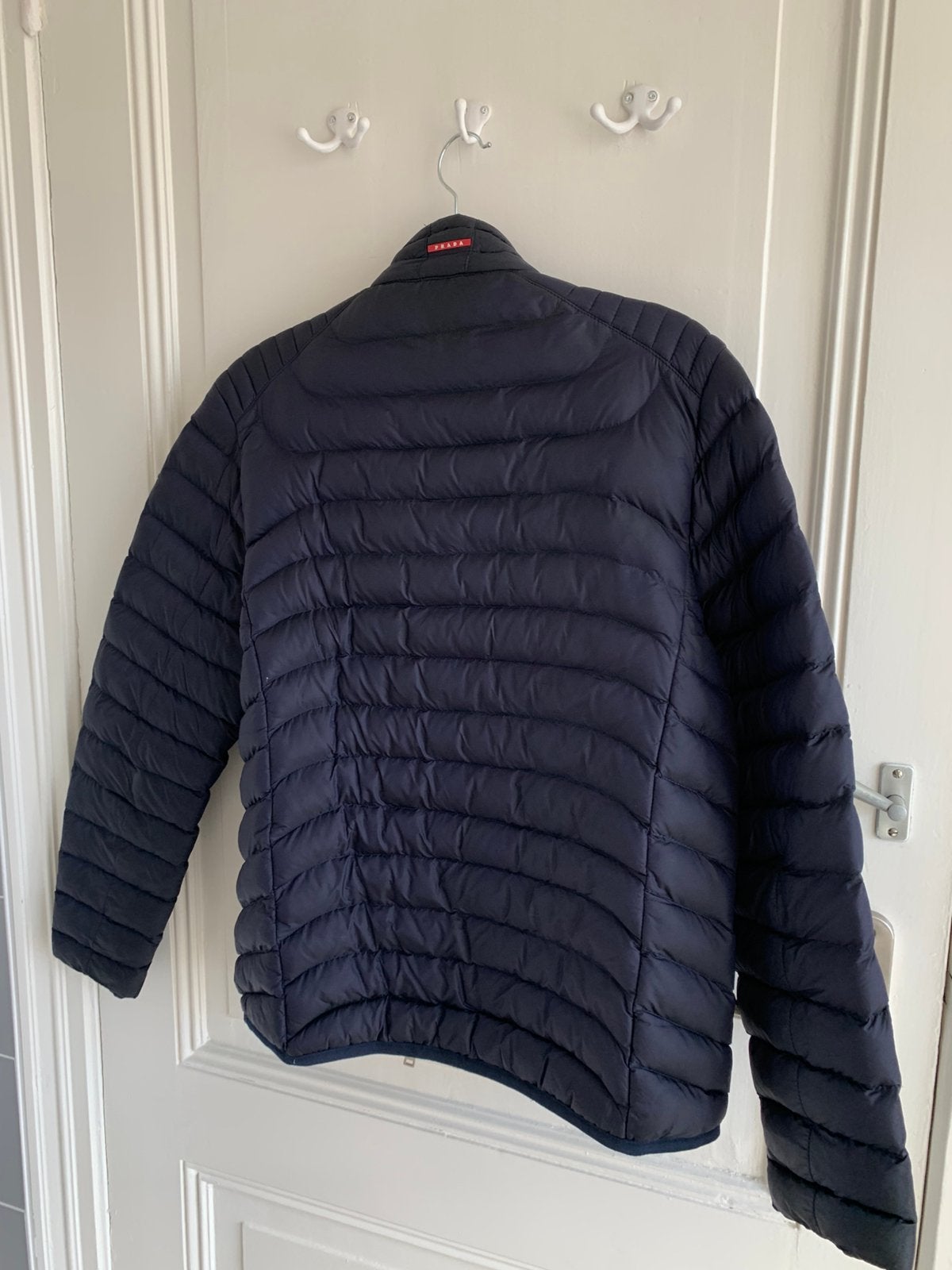 Originele donkerblauwe  prada heren jas maat M, Ophalen of Verzenden, Gedragen, Maat 48/50 (M), Blauw