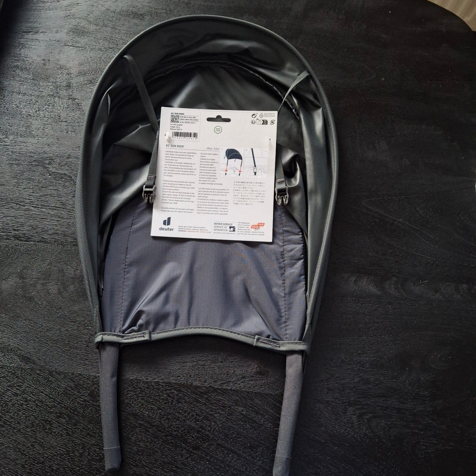 Deuter zonnekap zwart voor rugdrager, Kinderen en Baby's, Overige merken, Overige typen, Nieuw, Ophalen of Verzenden
