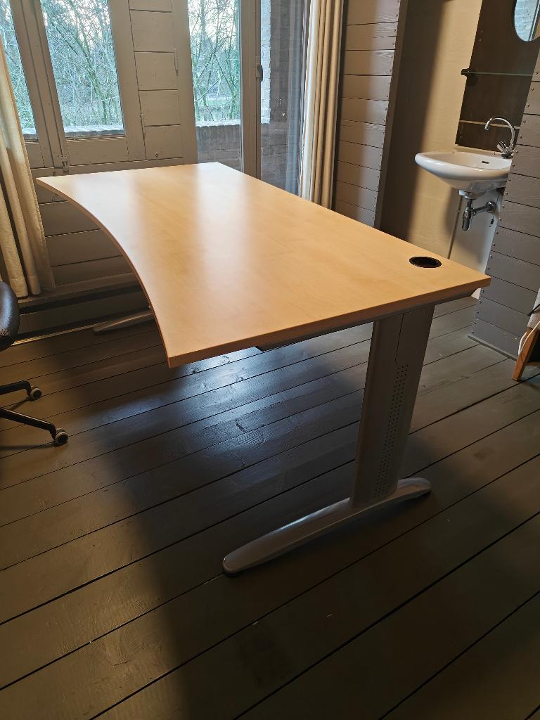 stevig verstelbaar kantoorbureau 180x90cm, Ophalen, 90 cm, Gebruikt, 180 cm