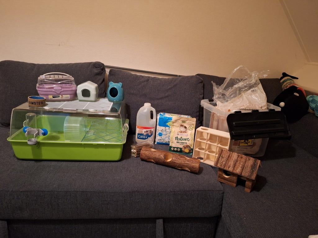 Hamsterkooi met complete inrichting, Ophalen