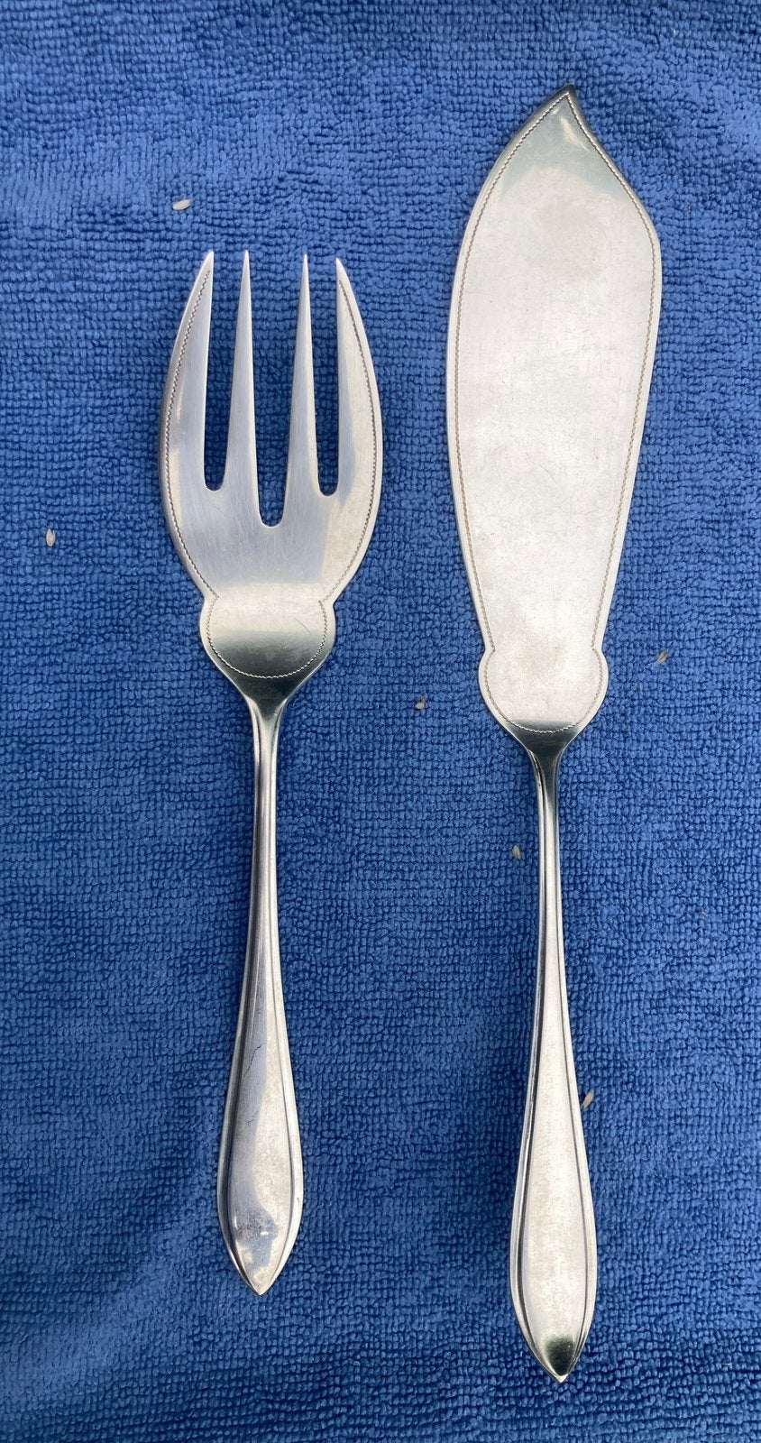 Puntfilet zilveren vis opdiencouvert.  1930, Ophalen of Verzenden