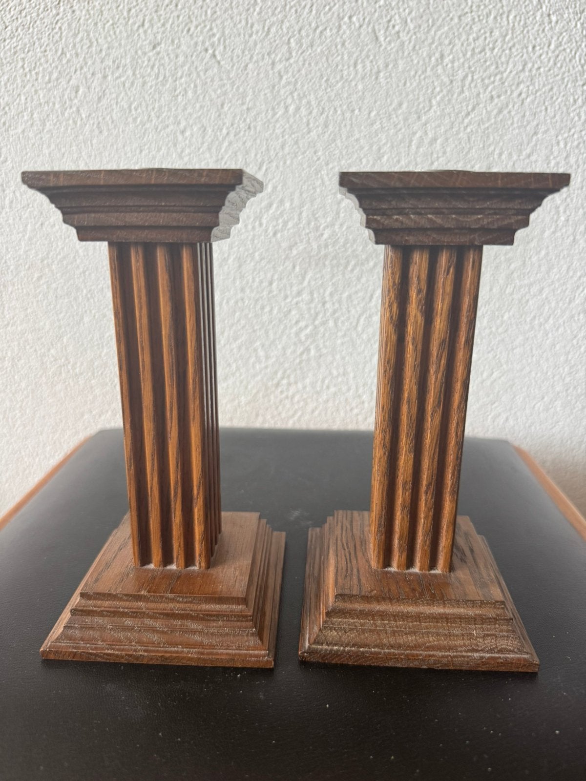 Houten kandelaars, kolomdecoratie meubelfabriek Oisterwijk, Ophalen of Verzenden