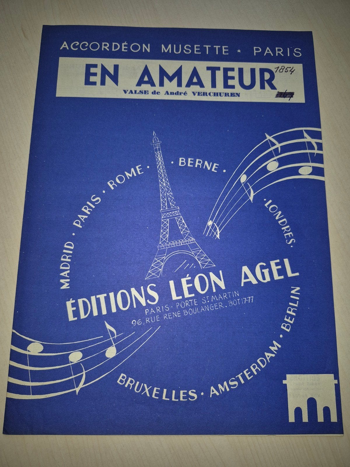 Accordeon Musette - En Amateur - Valse - André Verchuren, Gebruikt, Overige genres, Ophalen of Verzenden, Artiest of Componist