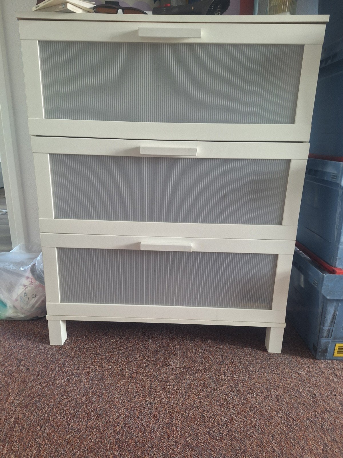 IKEA ANEBODA ladekast wit met 3 lades, Ophalen, Gebruikt, 100 tot 150 cm, 50 tot 100 cm