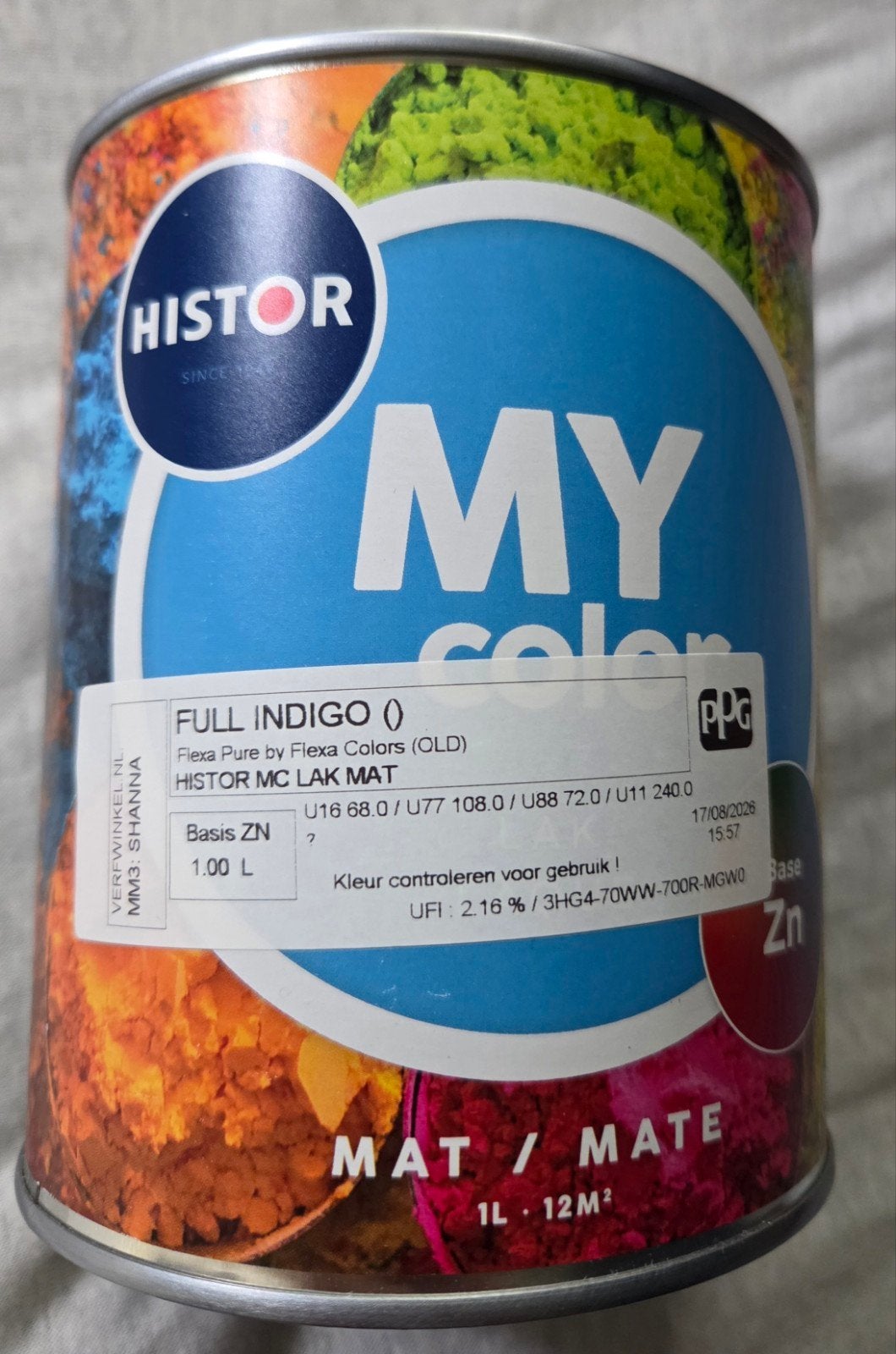 Histor Lak Mat Full Indigo 1L - Nieuw, Ophalen of Verzenden, Nieuw, Wit, Lak