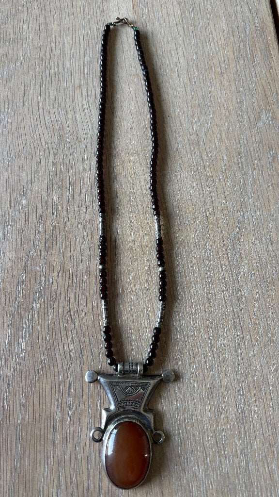 Prachtige Vintage zilveren ketting uit Afrika, Sieraden, Tassen en Uiterlijk, Ophalen of Verzenden, Zo goed als nieuw, Zilver