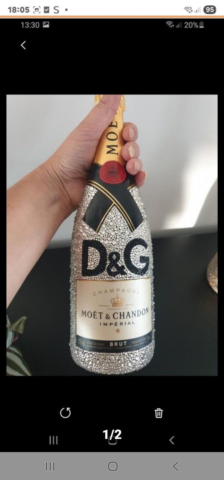 volle fles champagne moet, Ophalen, Nieuw, Frankrijk, Champagne