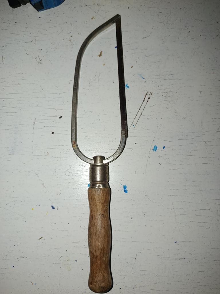Vintage ijzerzaag met houten handvat, Ophalen of Verzenden, Gebruikt