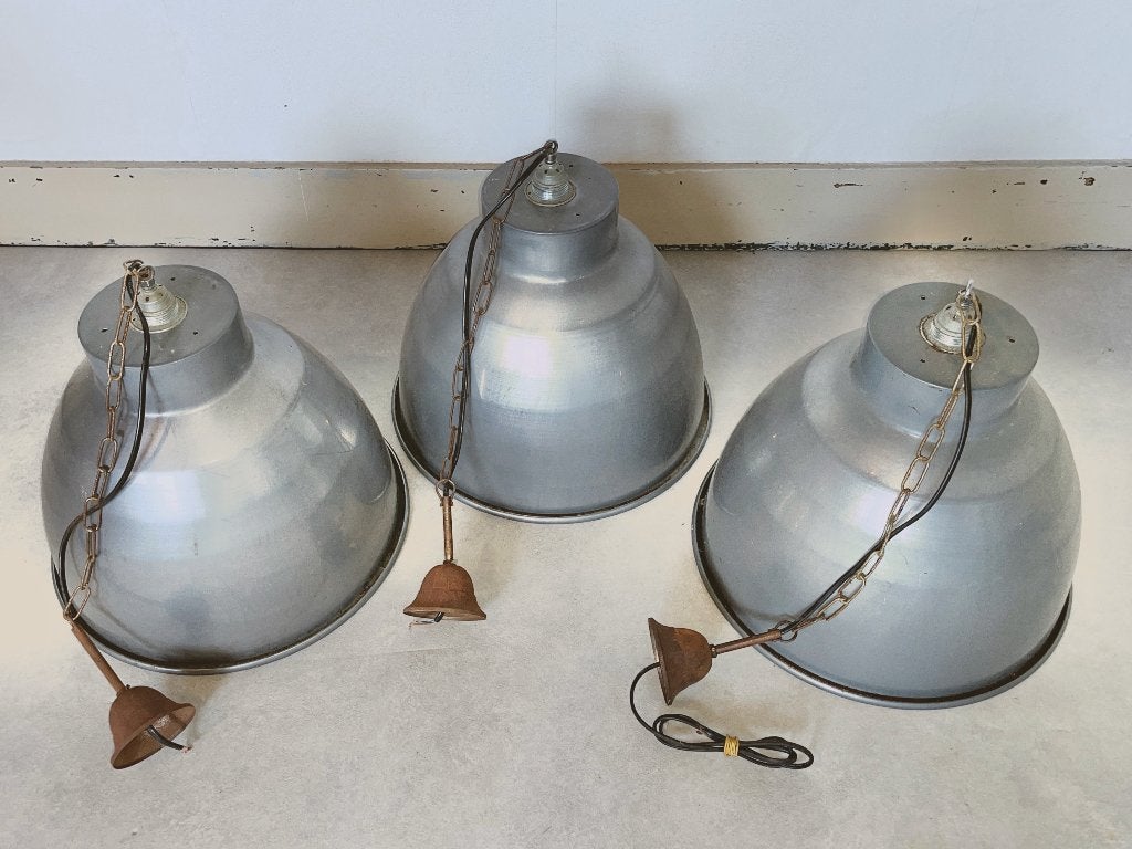 hanglampen industrieel met ketting diameter 50cm, Gebruikt, -, -, Metaal