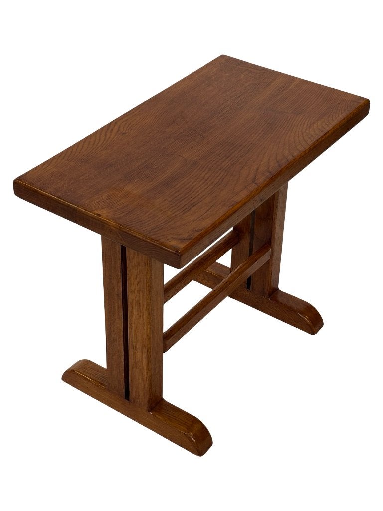 Vintage bijzettafel shaker model compact model massief hout, Minder dan 55 cm, Gebruikt, Ophalen of Verzenden, Vintage tafeltje