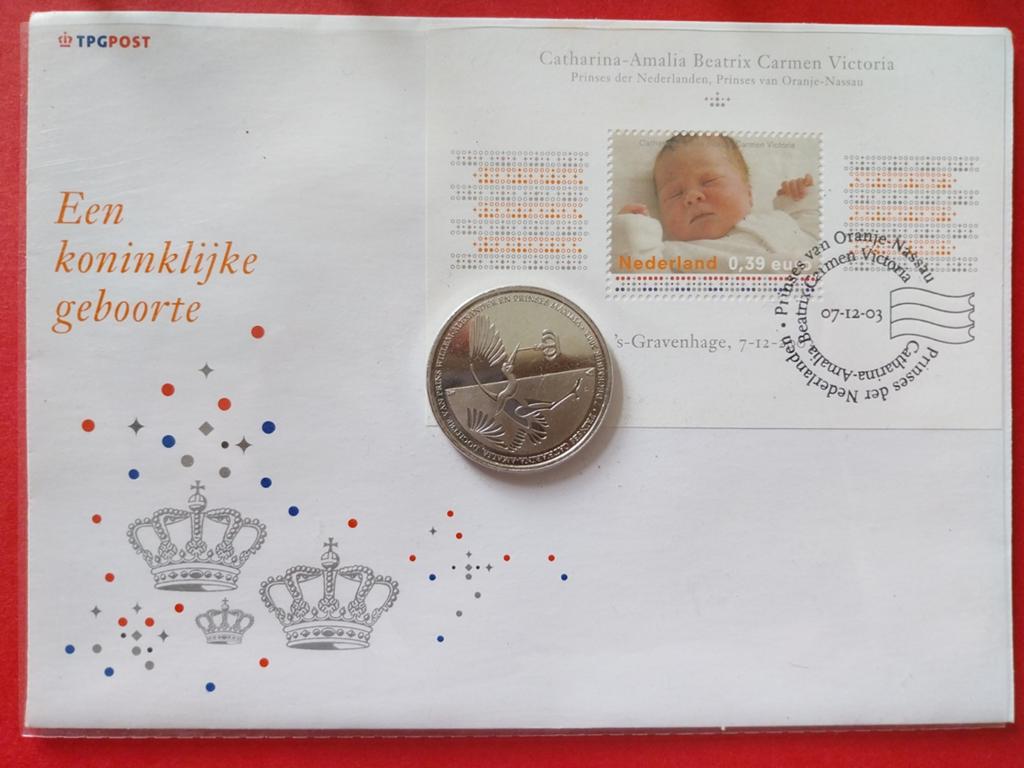 Geboortemunt Prinses Amalia - Koninklijke Geboorte, Postzegels en Munten, Munten | Nederland, Setje, Koningin Beatrix, Geboorte of Huwelijk