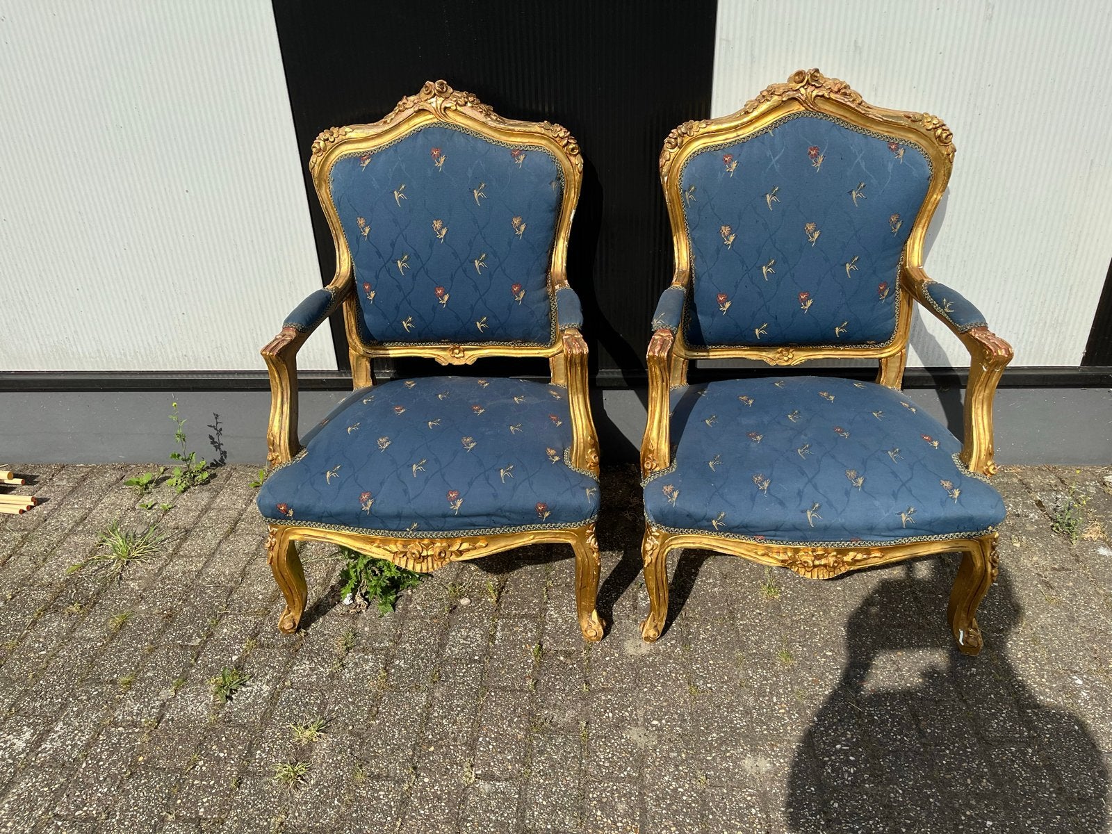 Set van 2 Barok Lodewijk XIV stoelen, Antiek en Kunst, Antiek | Meubels | Stoelen en Banken, Ophalen