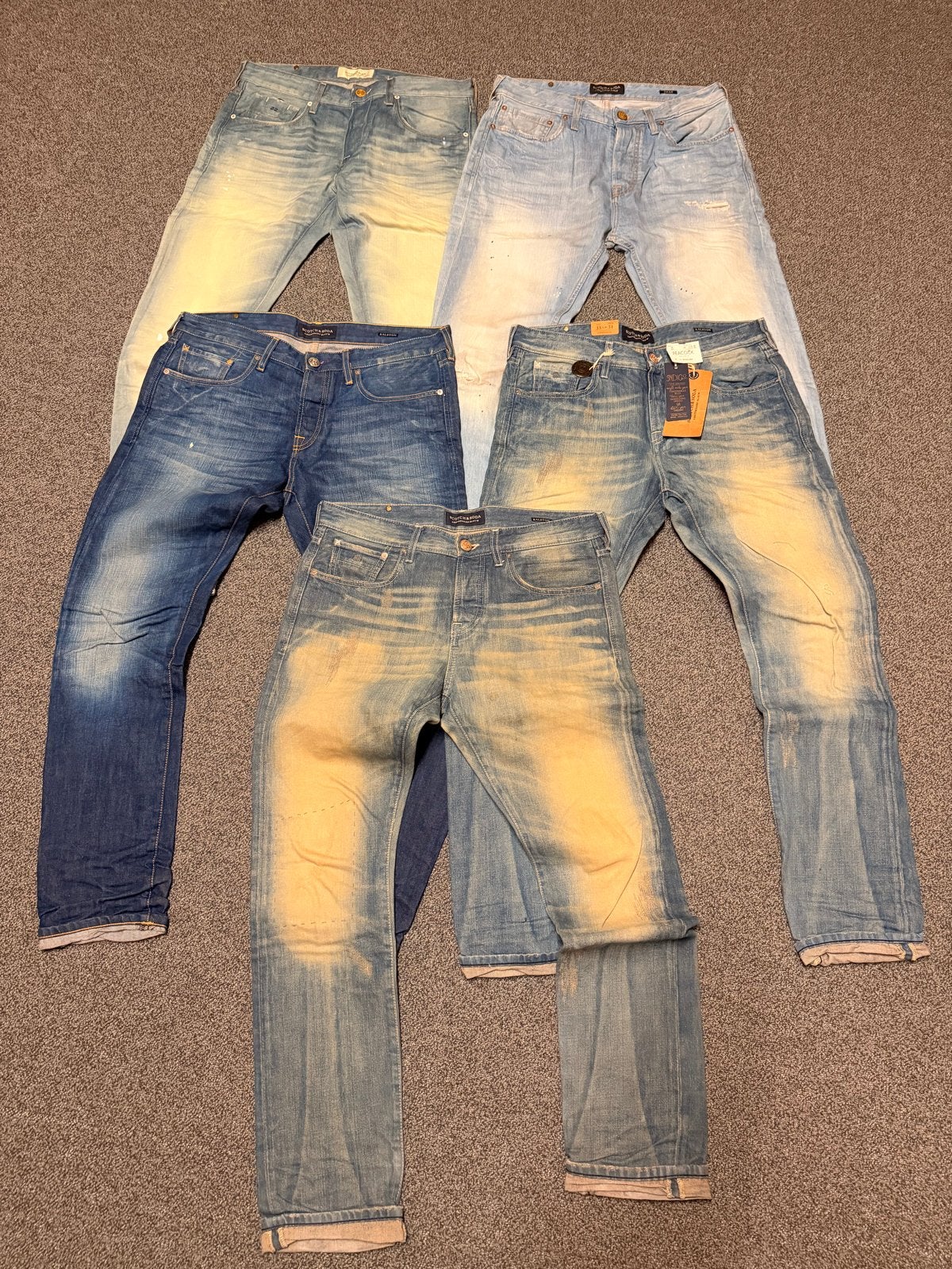 Scotch & Soda 4 x Ralston + 1 x Dean Jeans voor 99 euro!, Ophalen of Verzenden, Zo goed als nieuw, Blauw, W32 (confectie 46) of kleiner