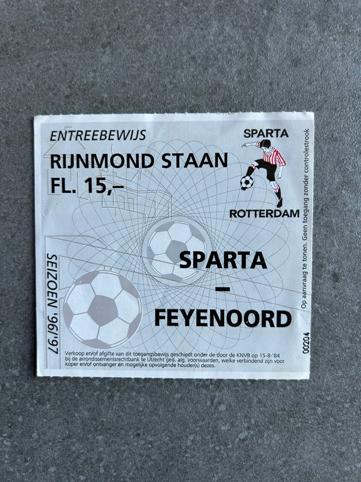 Sparta - Feyenoord 1996 ticket, Ophalen of Verzenden, Feyenoord, Overige typen