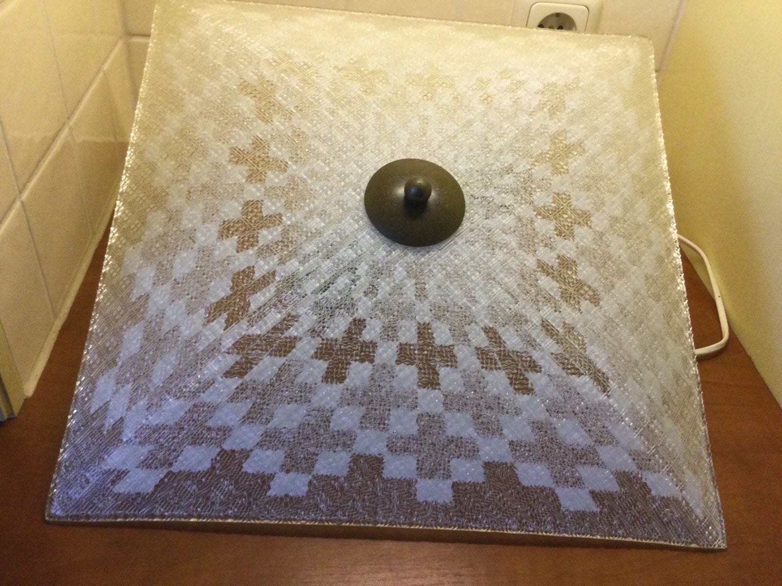 Vintage schaallamp plafondlamp jaren 60, Huis en Inrichting, Lampen | Plafondlampen, Ophalen of Verzenden, Zo goed als nieuw