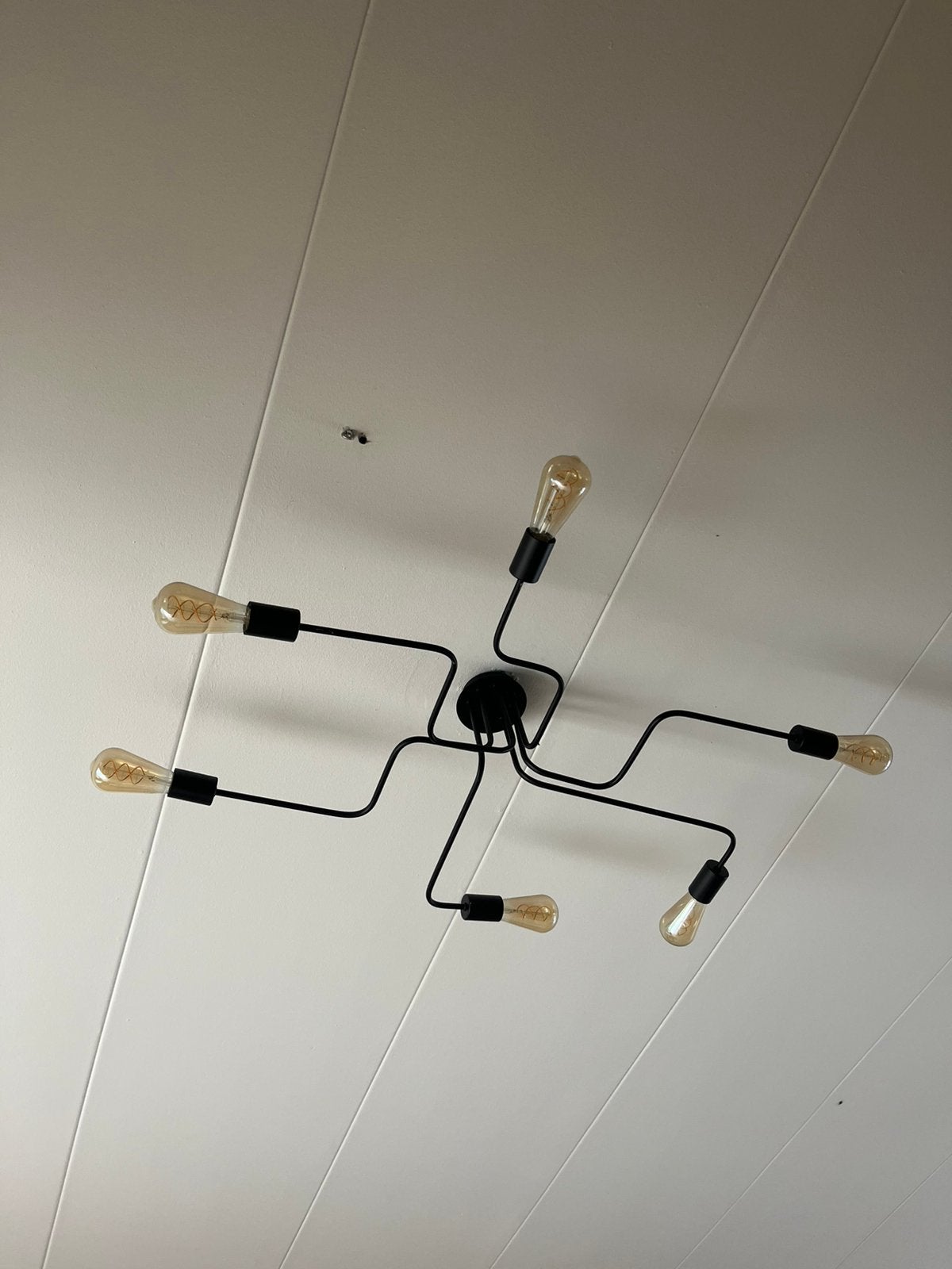 Plafondlamp met 6 armen, Ophalen, Zo goed als nieuw