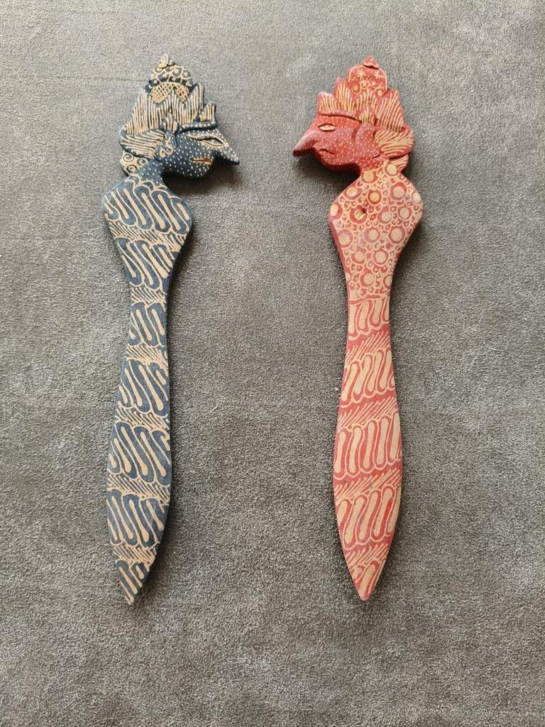 Vintage Indonesische Batik Brievenopeners - Set van 2, Ophalen of Verzenden