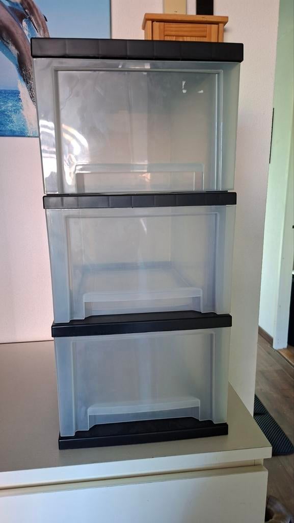 Handige plastic ladekast met 3 transparante laden, Ophalen, Gebruikt, Modern, functioneel, 3 of 4 laden