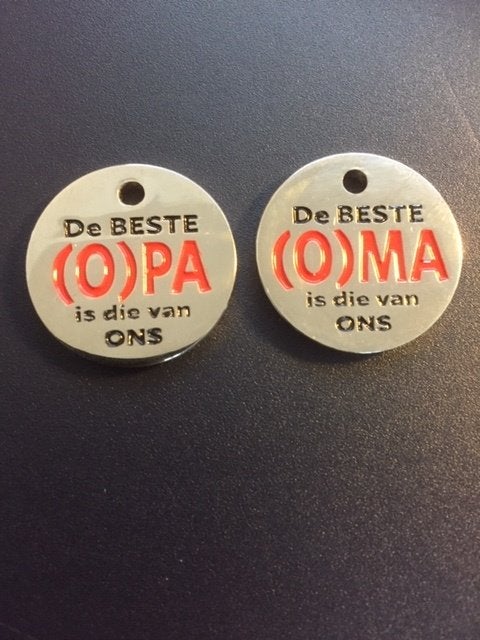 winkelwagenmuntjes De beste (O)pa en (O)ma 2x, Verzamelen, Ophalen of Verzenden