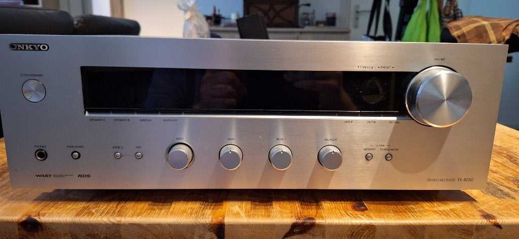 Onkyo TX 8030 Receiver Met Afstandsbediening, Ophalen, Gebruikt, 60 tot 120 watt, Stereo