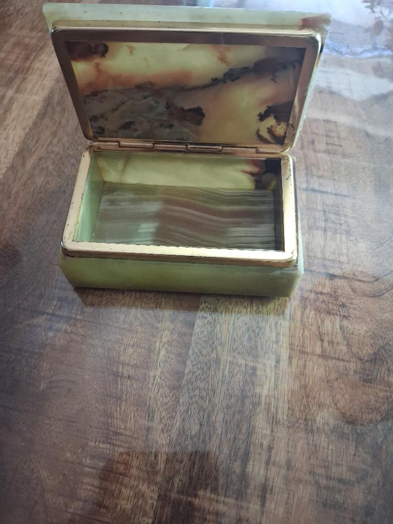Heele mooie  Antieke Marmeren sieraden doosje, Ophalen