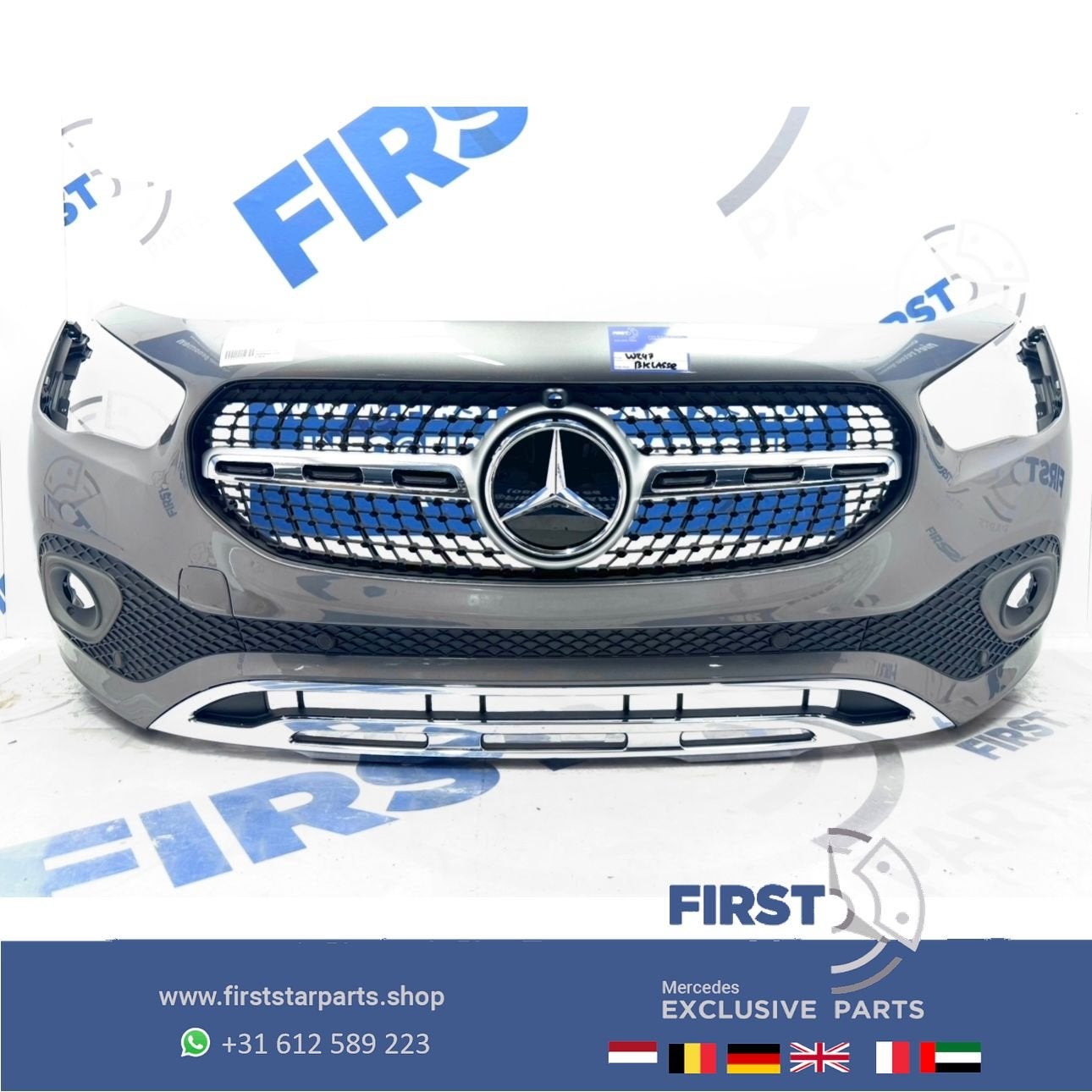 H247 BUMPER GLA A2478803501 VOORBUMPER COMPLEET ZWART WIT GR, Gebruikt, -, Voor, Ophalen of Verzenden