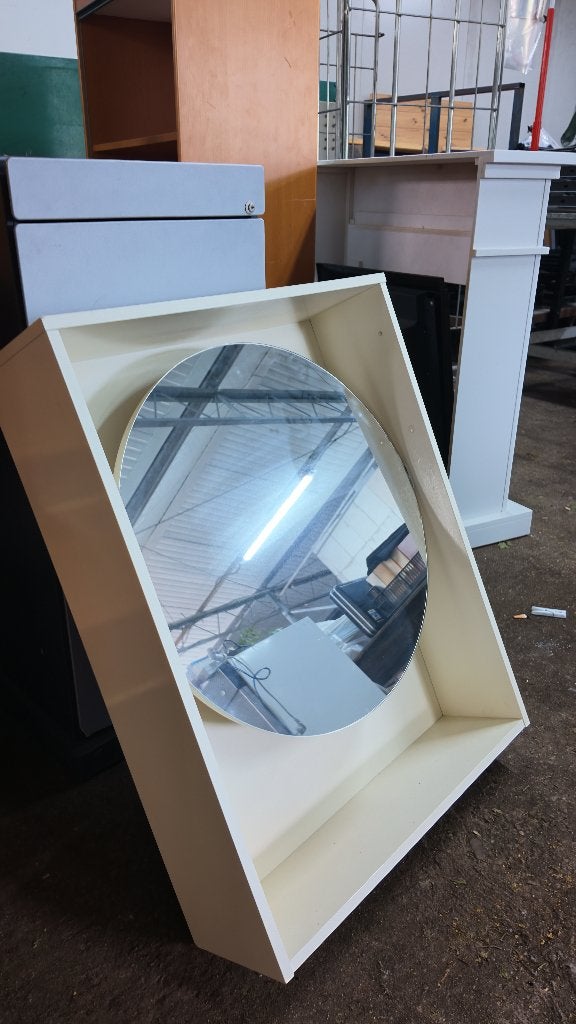 Witte badkamerspiegel met opbergvakken 80x60 cm, Huis en Inrichting, Ophalen, Gebruikt, Badkamerspiegel, Minder dan 100 cm
