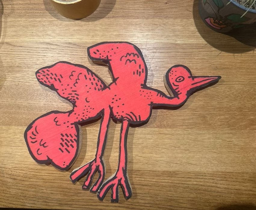 Handgemaakte houten vogel wanddecoratie, Ophalen of Verzenden, Handgemaakt, Wanddecoratie, 20 - 50 cm