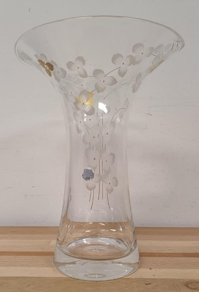 Glazen Hutschenreuther vaas, Ophalen of Verzenden, Overige kleuren, Glas, Minder dan 50 cm