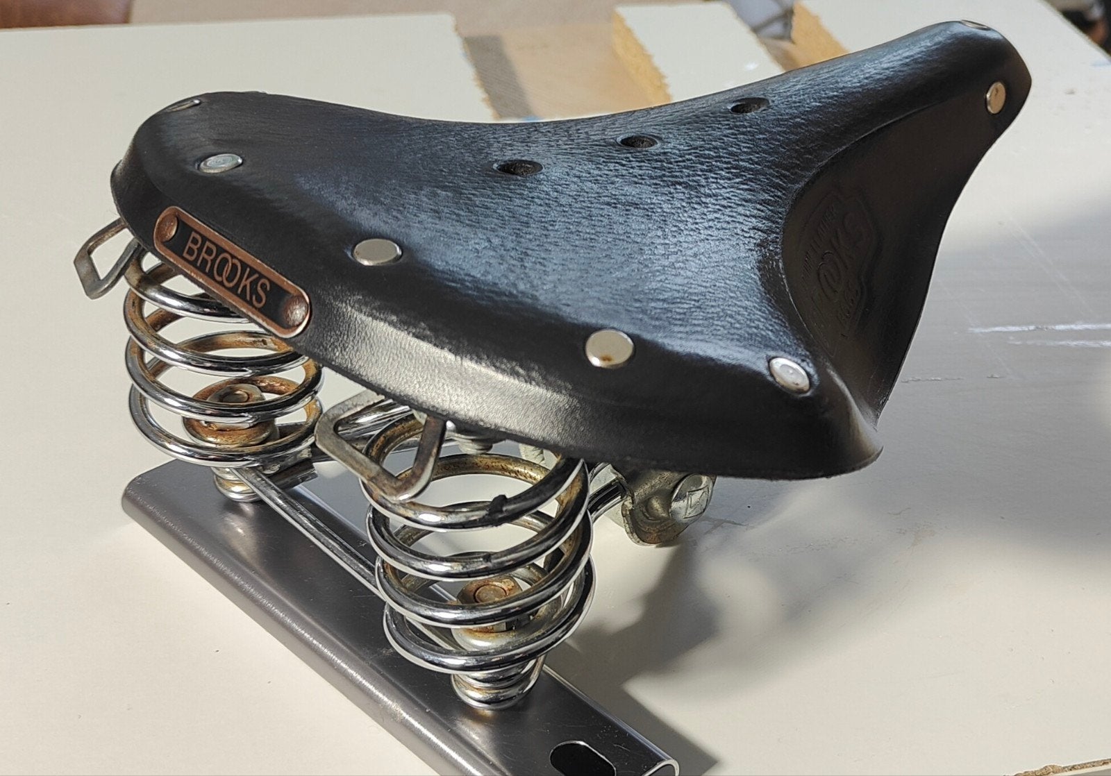 Brooks B66s Leren Zadel – Zwart – Bouwjaar 1992 (D92), Fietsen en Brommers, Fietsonderdelen, Ophalen of Verzenden, Zadel