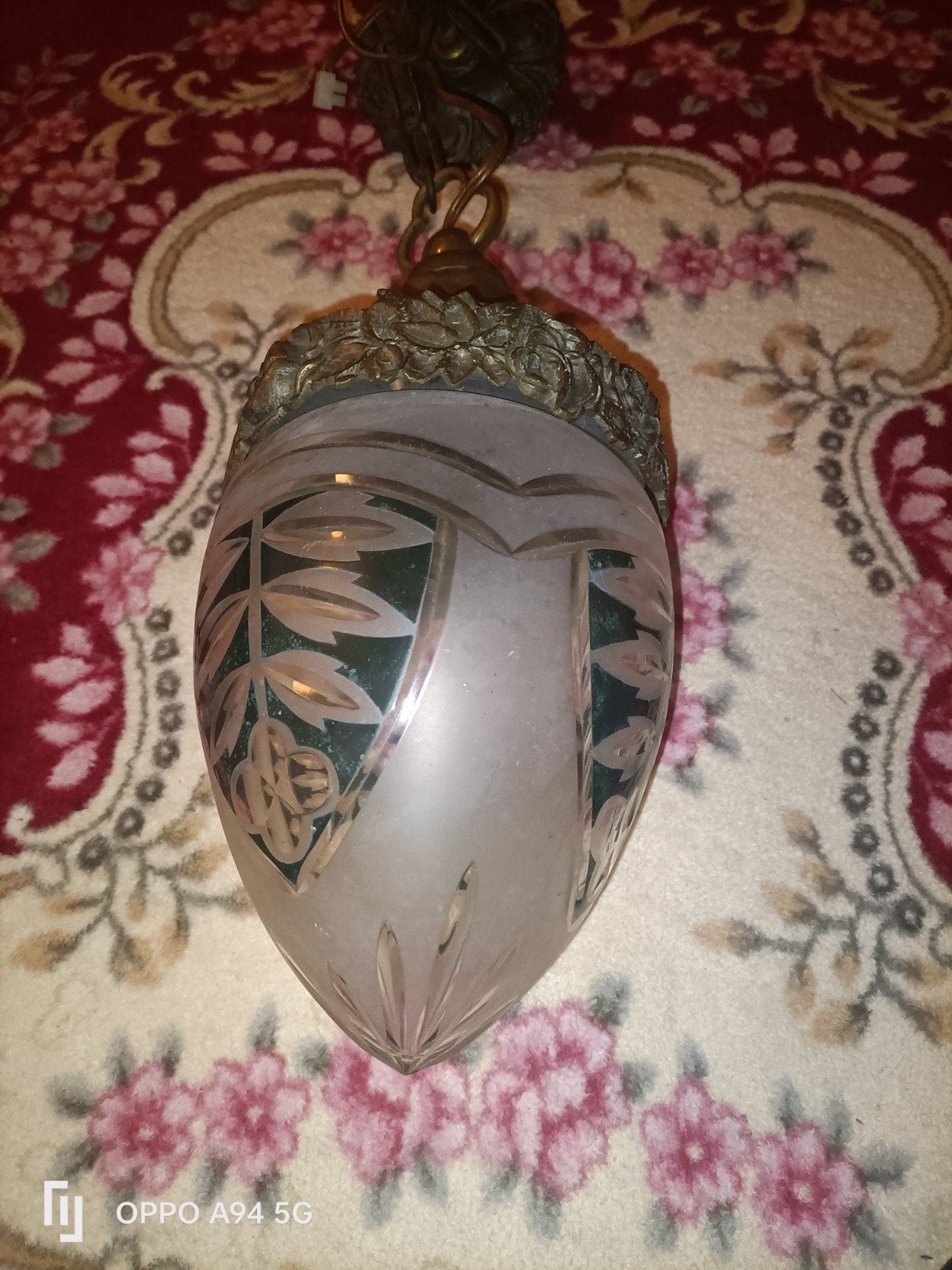Art Nouveau hanglamp (vaak ook een hallamp genoemd, Ophalen of Verzenden, Minder dan 50 cm