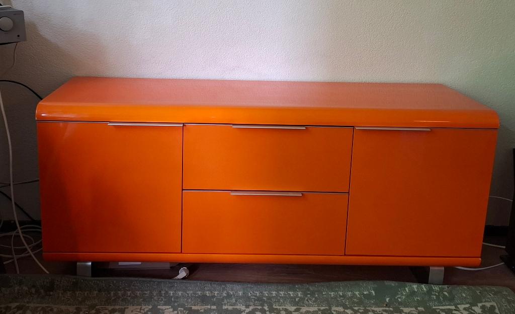 Tv meubel, vintage-look, oranje, Ophalen, Gebruikt, Overige merken