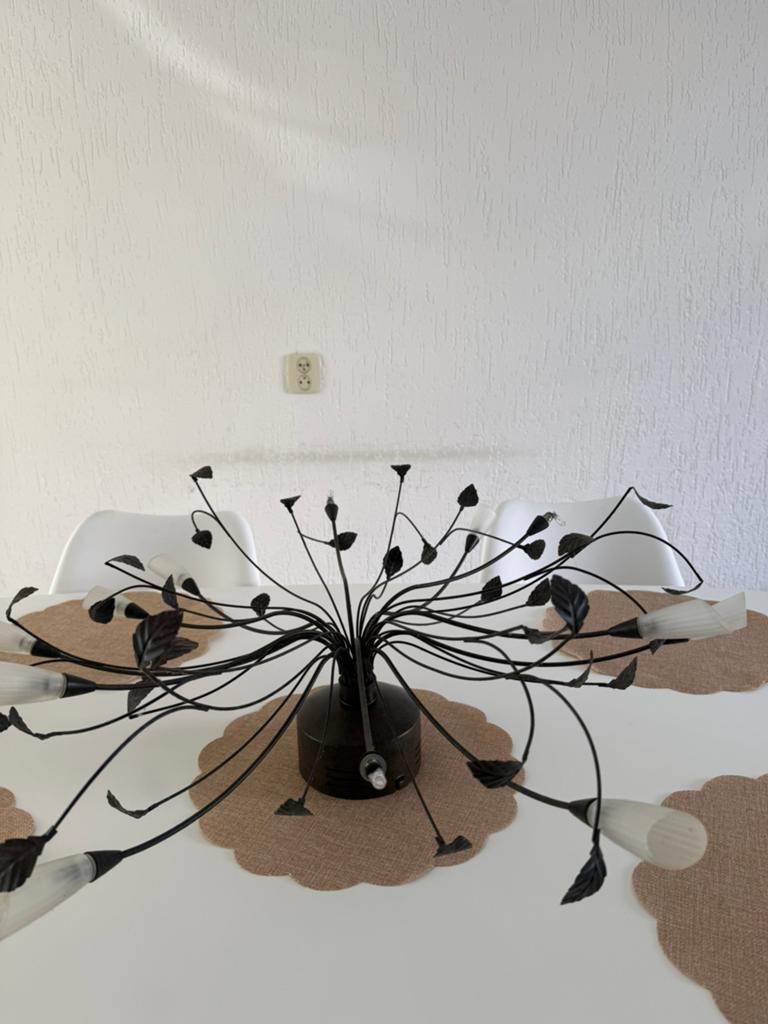 Set van 3 unieke zwarte metalen lampen, Huis en Inrichting, Ophalen of Verzenden, Gebruikt, Metaal, 75 cm of meer