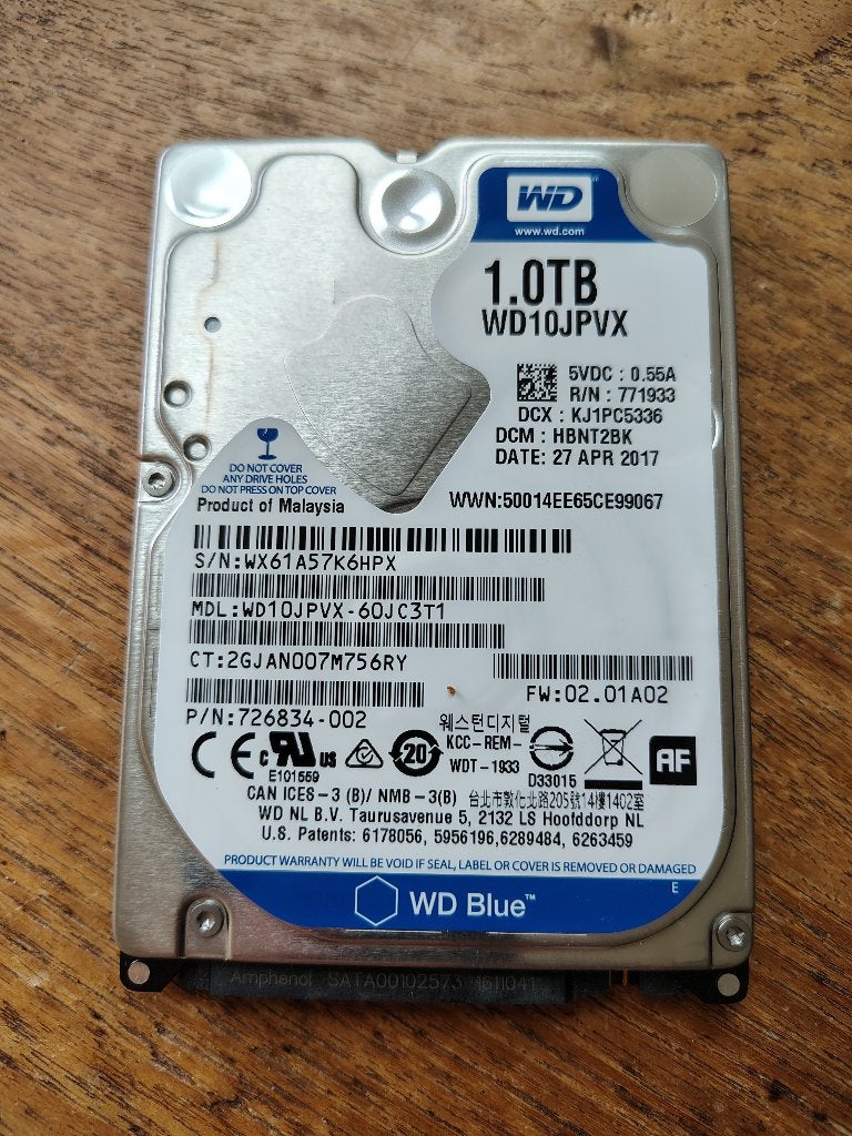 WD 1TB HDD - 2.5" Sata, Computers en Software, Harde schijven, Intern, Gebruikt, 1TB, Laptop