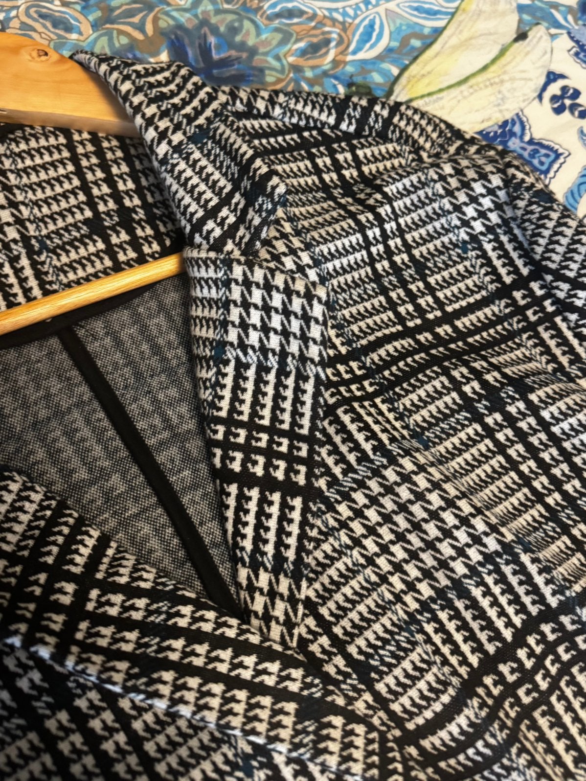 Lange blazer - ruit met groen/blauwe accenten - L/XL, Ophalen of Verzenden, Zo goed als nieuw, Maat 46/48 (XL) of groter, Groen