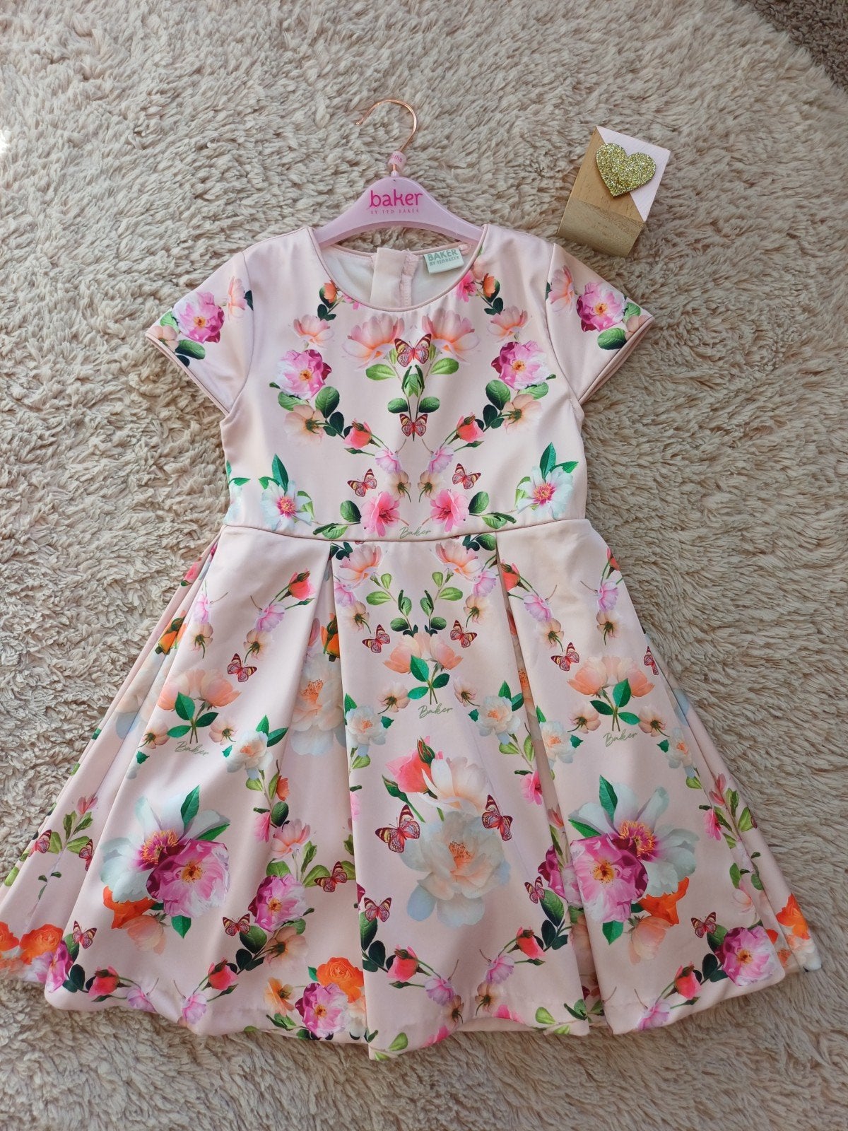 Ted Baker meisjesjurk roze maat 116 | Bloemenprint |, Kinderen en Baby's, Kinderkleding | Maat 116, Ophalen of Verzenden, Zo goed als nieuw