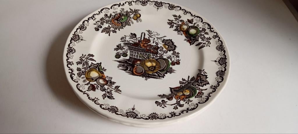 vintage Masons Ironstone fruit basket serviesdelen 6 borden, Antiek en Kunst, Antiek | Servies los, Ophalen of Verzenden